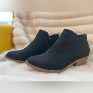 Stylish Faux Suede Black Ankle Booties